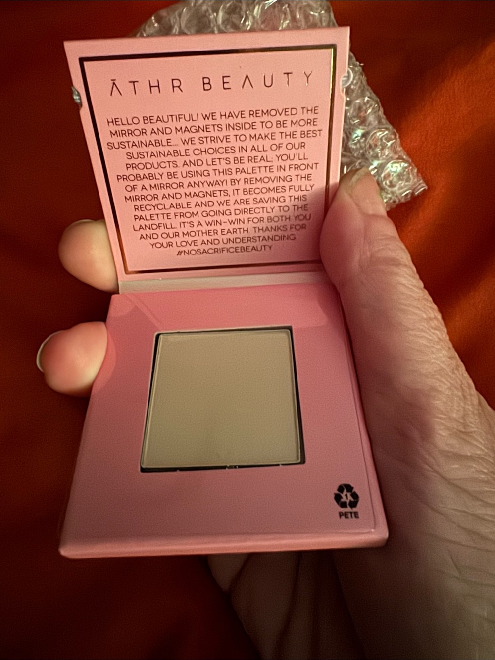 ATHR BEAUTY blurring Powder Compact - Pink Case new sz .07 Rosa Mesa